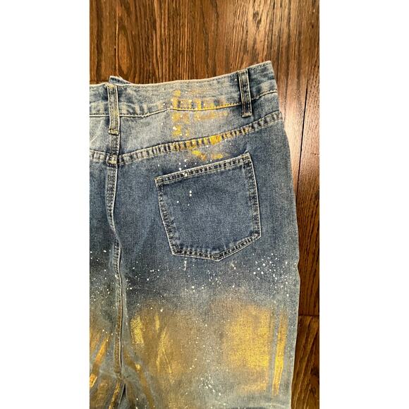 Xplusware Gold Metallic Denim Maxi Skirt – Size Large - Picture 7 of 12